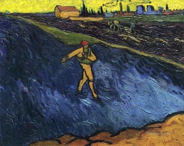 Sower Art - The Sower Outskirts of Arles in the Background Vincent van Gogh